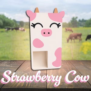 Torre de dados de vaca / Compañero de mesa compacto impreso en 3D Strawberry Cow