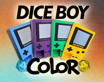 Torre de dados de colores DiceBoy / Accesorio de mesa inspirado en GBC / Impresión 3D