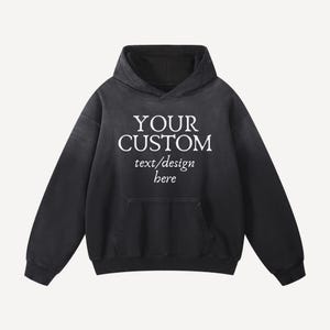 Blank/Customized Heavyweight Sun-fade Unisex Oversized Hoodie, Unisex Custom Streetwear Hoodie, Personalized Hoodie, Custom Acid wash Hoodie