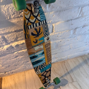 Used Sector 9 Longboard with Beach design