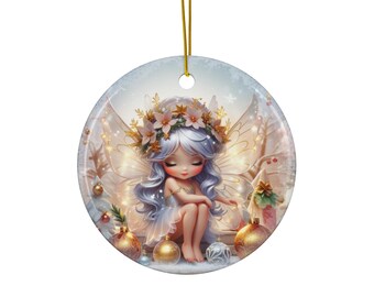 Angel Christmas Ceramic Ornament, 4 Shapes