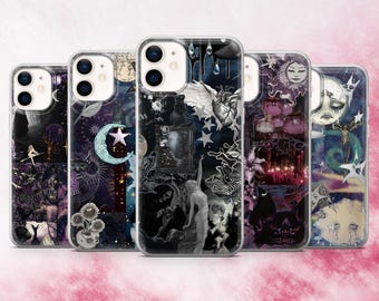 Whimsigoth Handyhülle Whimsical Gothic Witchy Cover für iPhone 17, 16, 15, 14, 13, 12 Samsung S25, S24, A56, A16 Pixel 10Pro XL, 9Pro 8A
