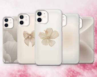 Clean Girl Phone Case Beige Neutral Minimal Cover for iPhone 17, 16, 15, 14, 13, 12 Samsung S25, S24, A56, A16 Pixel 10Pro XL, 9Pro 8A