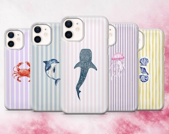 Ocean Animals Phone Case Sea Life Cover for iPhone 17, 16, 15, 14, 13, 12 Samsung S25, S24, S23, A56, A16 Pixel 10Pro XL, 9A, 8A, 8Pro, 7A