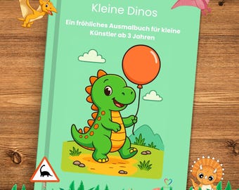 Little Dinos – Digital Coloring Book for Children | 35 Fun Dinosaur Designs for Ages 3 and Up | PDF Download