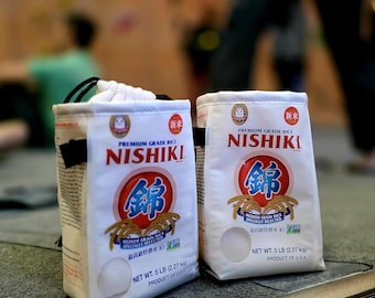 Rice Sack Chalk Bag – 12cm ⎮ Handmade Rock Climbing Accessory ⎮ Japanese Rice Brand