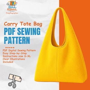 Tote Bag Pattern PDF | Sling Bag Pattern | Hobo Bag Sewing Pattern | Easy Tote Bag PDF | Shoulder Bag Pattern | Digital Download