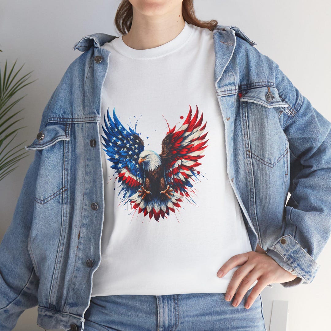 American Flag Eagle Wings T-shirt | Patriotic Bald Eagle Tee - Etsy