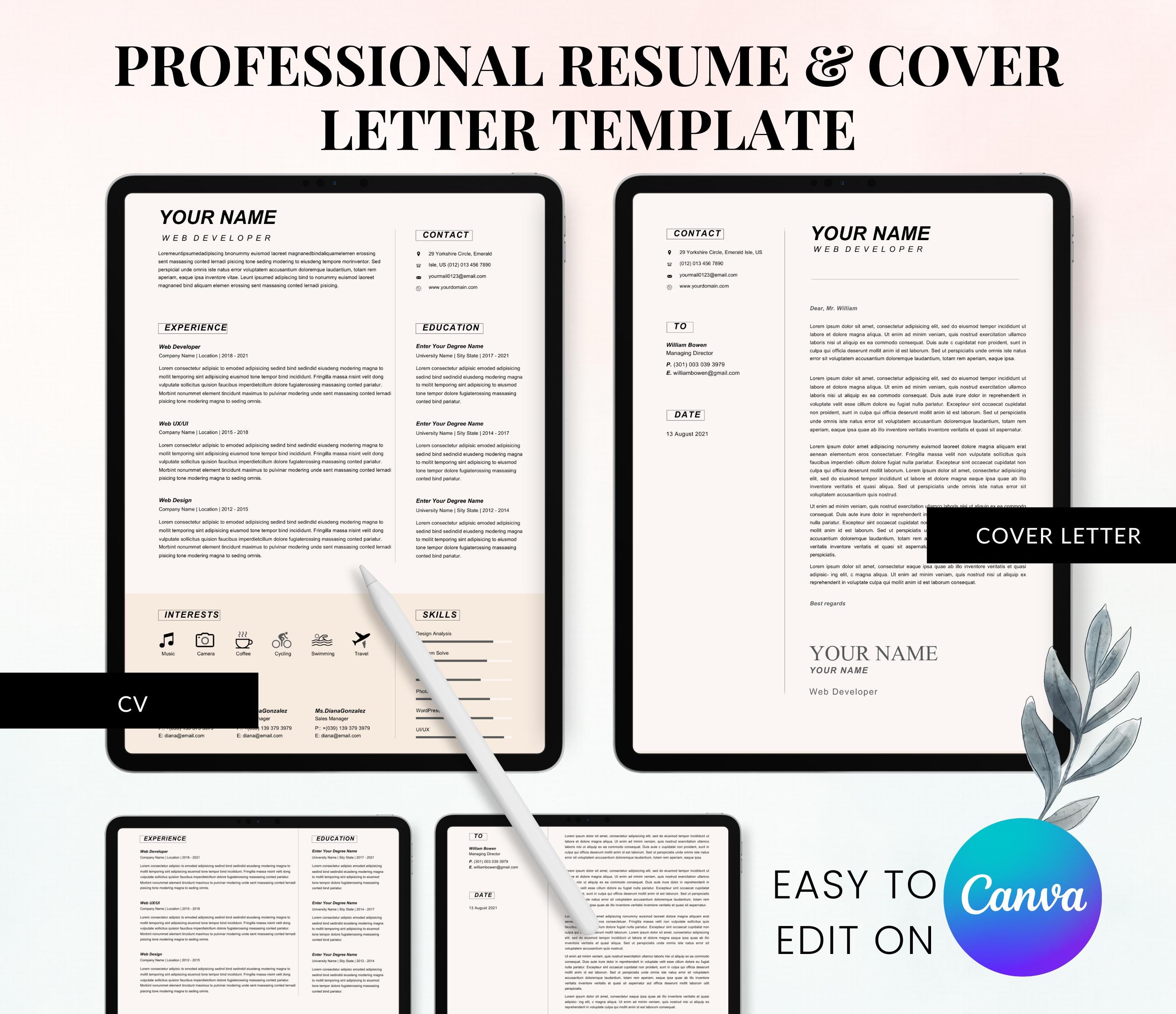 Web Developer Resume Template | Clean Tech CV | Modern Coding Resume ...