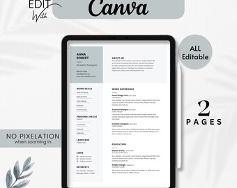 Plantilla de CV moderna / Diseño de CV limpio para creativos Descarga digital