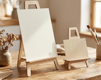 Laser Cut Easel Display Stand SVG Bundle, Wooden Tabletop Holder Vector File Multi Sizes, Sign & Plate Picture Holder Stand