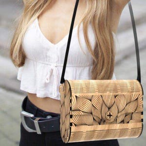 Laser Cut Wooden Bag Designs | Living Hinge Wood Clutch SVG (Digital Files)