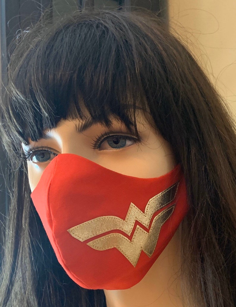 Wonder Woman Superhero Face Mask 100 Cotton washable Etsy