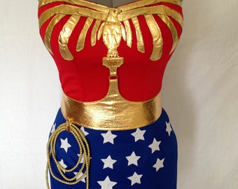 Wonder  Costume with Cape  Replica Comic Con Custom Made