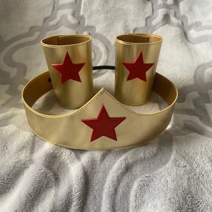 Wonder Gold metallic Tiara and Cuffs