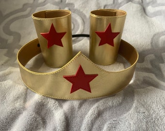 Wonder Gold metallic tiara en manchetten