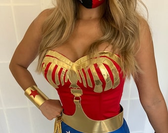 Superhero Wonder Carter CORSET Custom Made Sizes XS-L