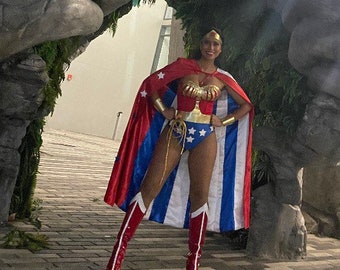 Lynda Wonder  Superhero costume Comic Con Custom Made Sizes XS-L