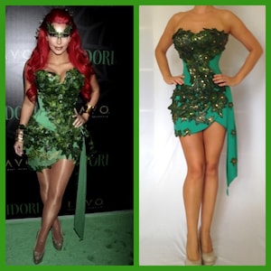 Sexy Kim Kardashian Poison Ivy Halloween Costume Comic con Custom made size XS,S,M,L