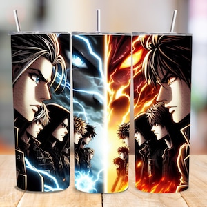 Projekt opakowania na kubek z motywem anime 20 uncji | Sublimacja w stylu anime | Prosty rysunek w formacie PNG | Pobieranie cyfrowe