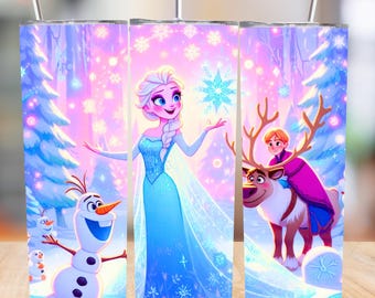 Envoltorio para vaso de Princesa Frozen: Diseño de sublimación (Descarga digital)