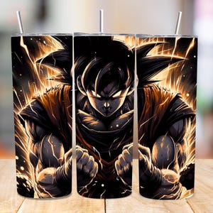 DragonBall Z Tumbler Wrap: Goku Skinny Tumbler Design (Digital Download)