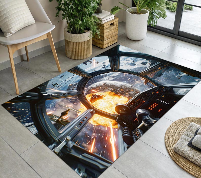 Star Wars X-wing Cockpit Battle Area Rug,sci-fi Galaxy Combat Floor Mat ...
