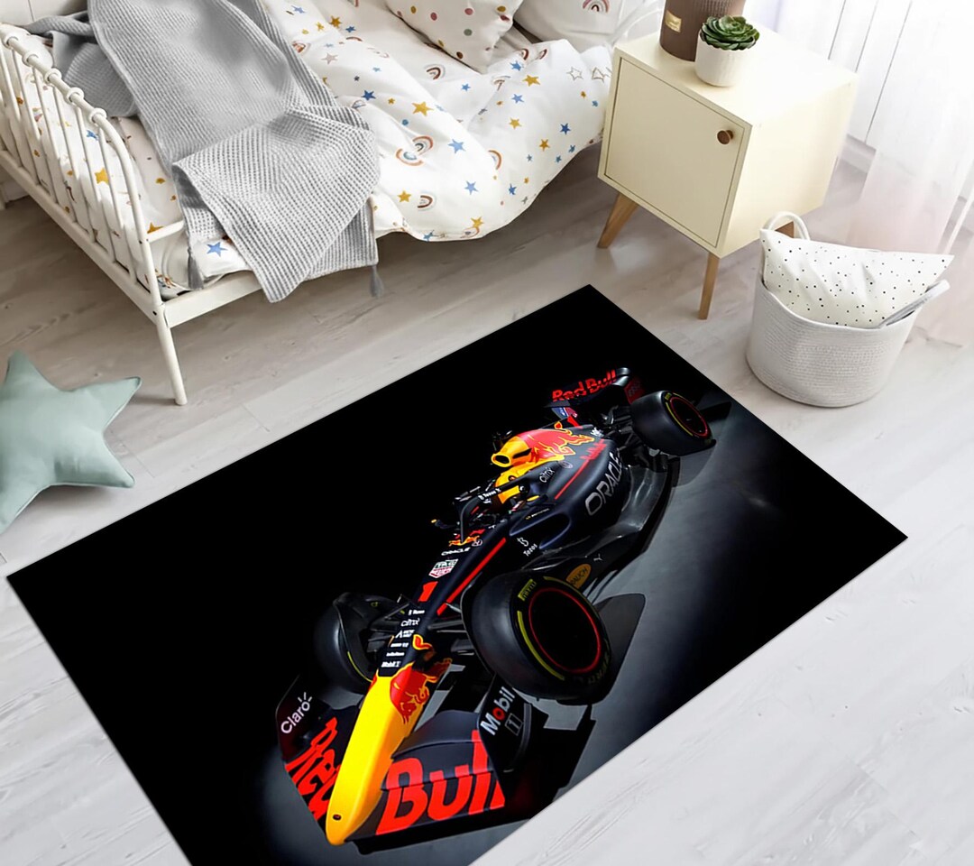 Midnight F1 Racing Car Area Rug, Dark Oracle Racing Team Carpet ...