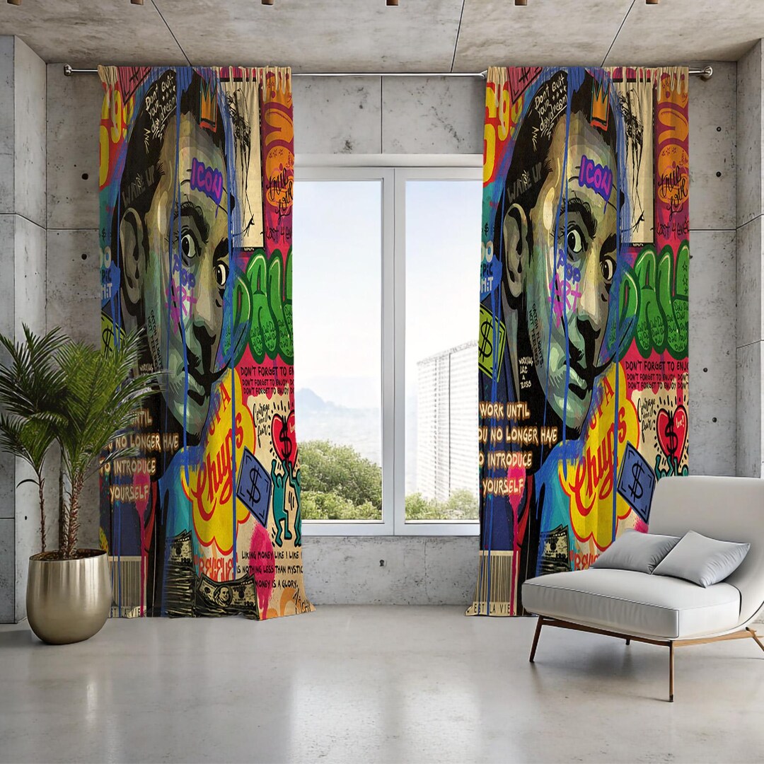 Surrealist Street Graffiti Window Curtains,living Room Window Curtains ...