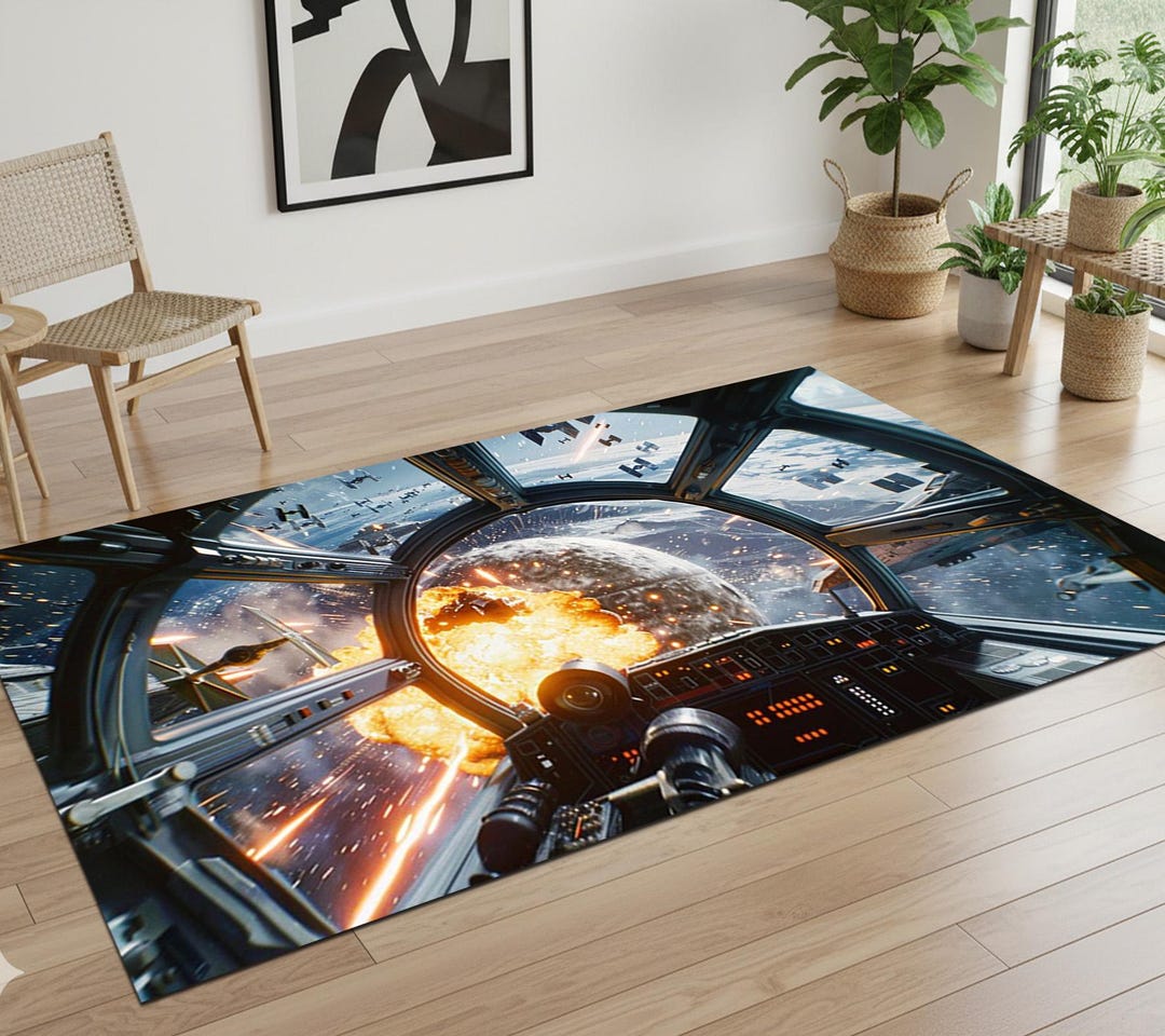 Star Wars X-wing Cockpit Battle Area Rug,sci-fi Galaxy Combat Floor Mat ...