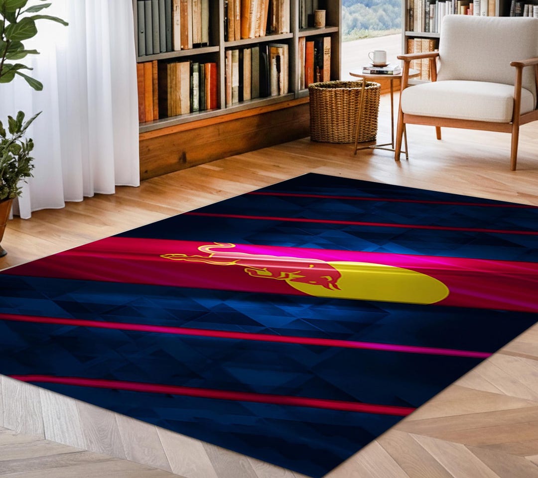 Racing Bull Rug, Modern Sports Style, Teen Room Decor - Etsy