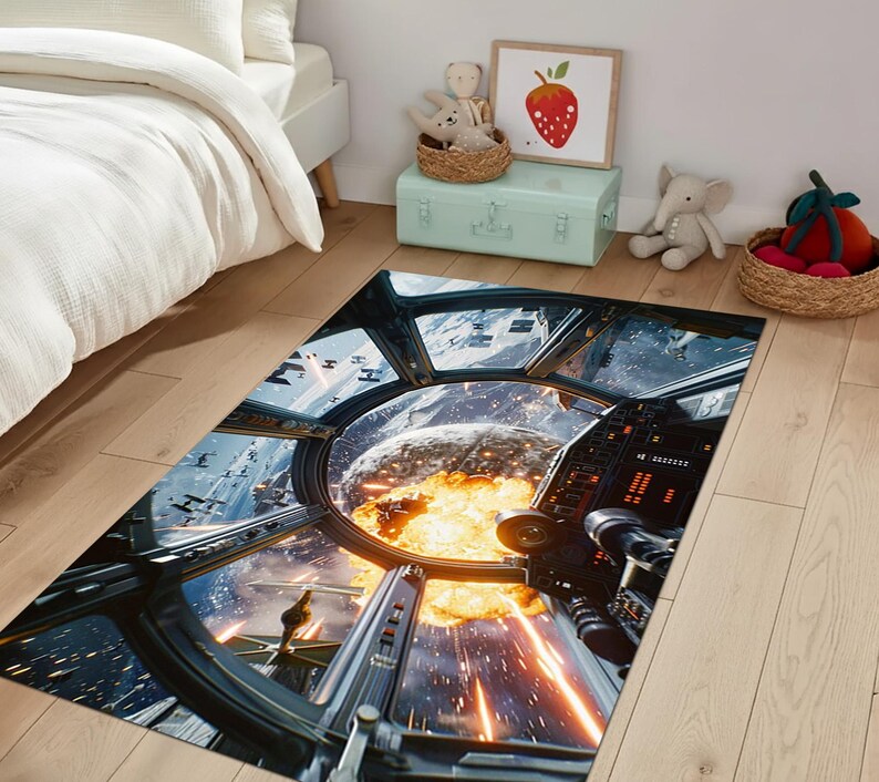 Star Wars X-wing Cockpit Battle Area Rug,sci-fi Galaxy Combat Floor Mat ...