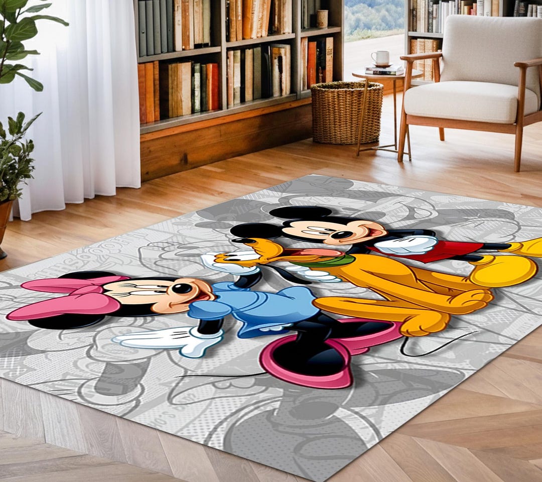 Friends Rug On Set Cartoon Friends Rug, Retro Comic Mat, Happy Mouse Rug, Loyal Dog Carpet ...