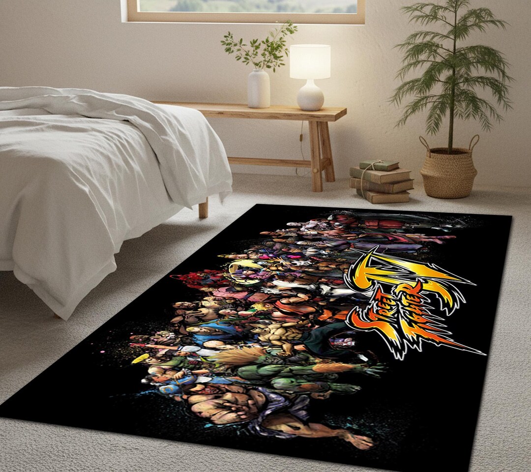 Action Figure Rug Fighter Roster Rug, Combat Heroes Mat, Arcade Champion Carpet, Martial ...