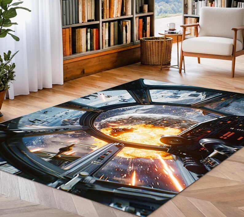 Star Wars X-wing Cockpit Battle Area Rug,sci-fi Galaxy Combat Floor Mat ...