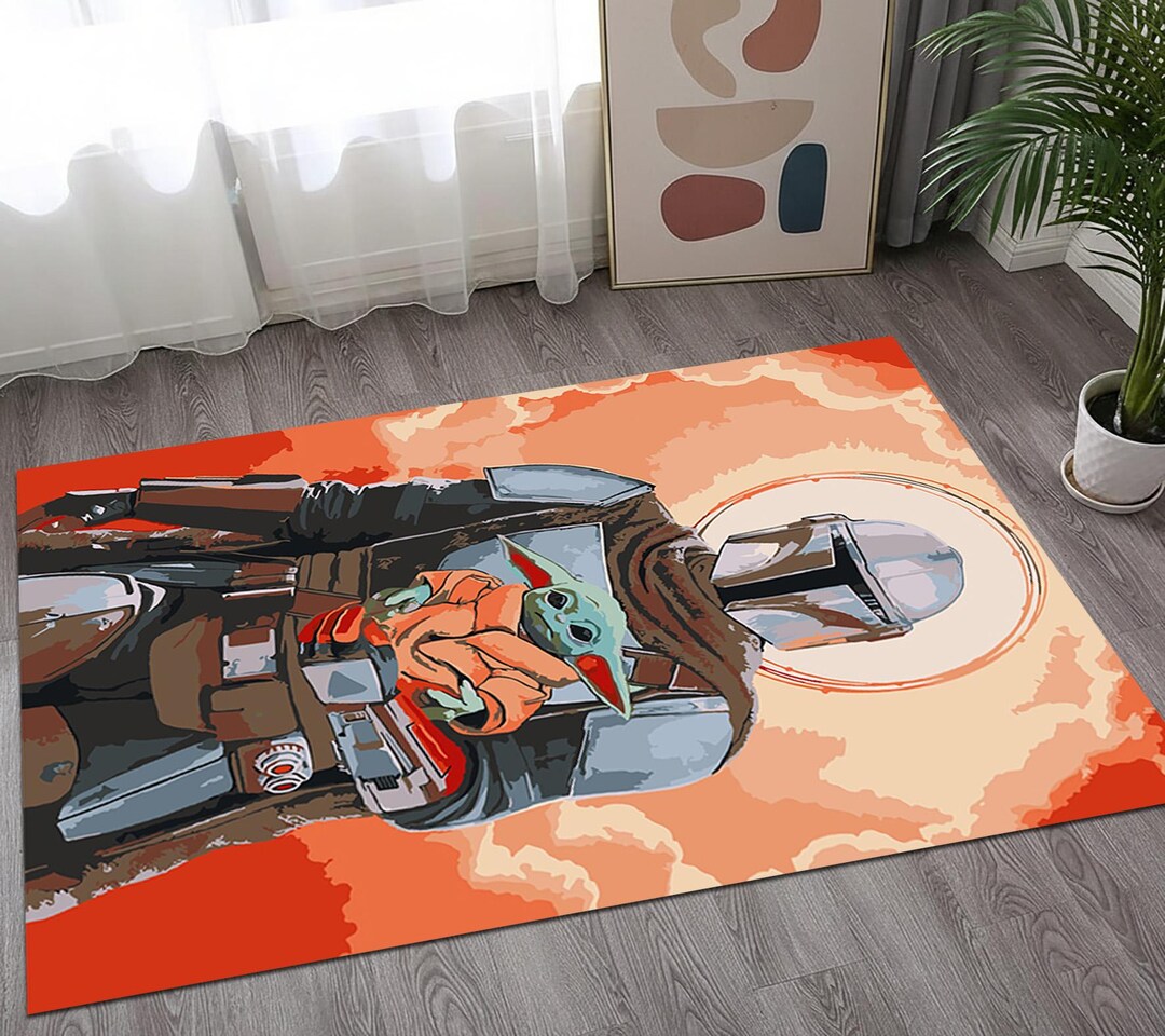 Yoda Rug Mandalorian Rug, Grogu Carpet, Baby Yoda Floor Mat,star Wars Mat,bounty ...