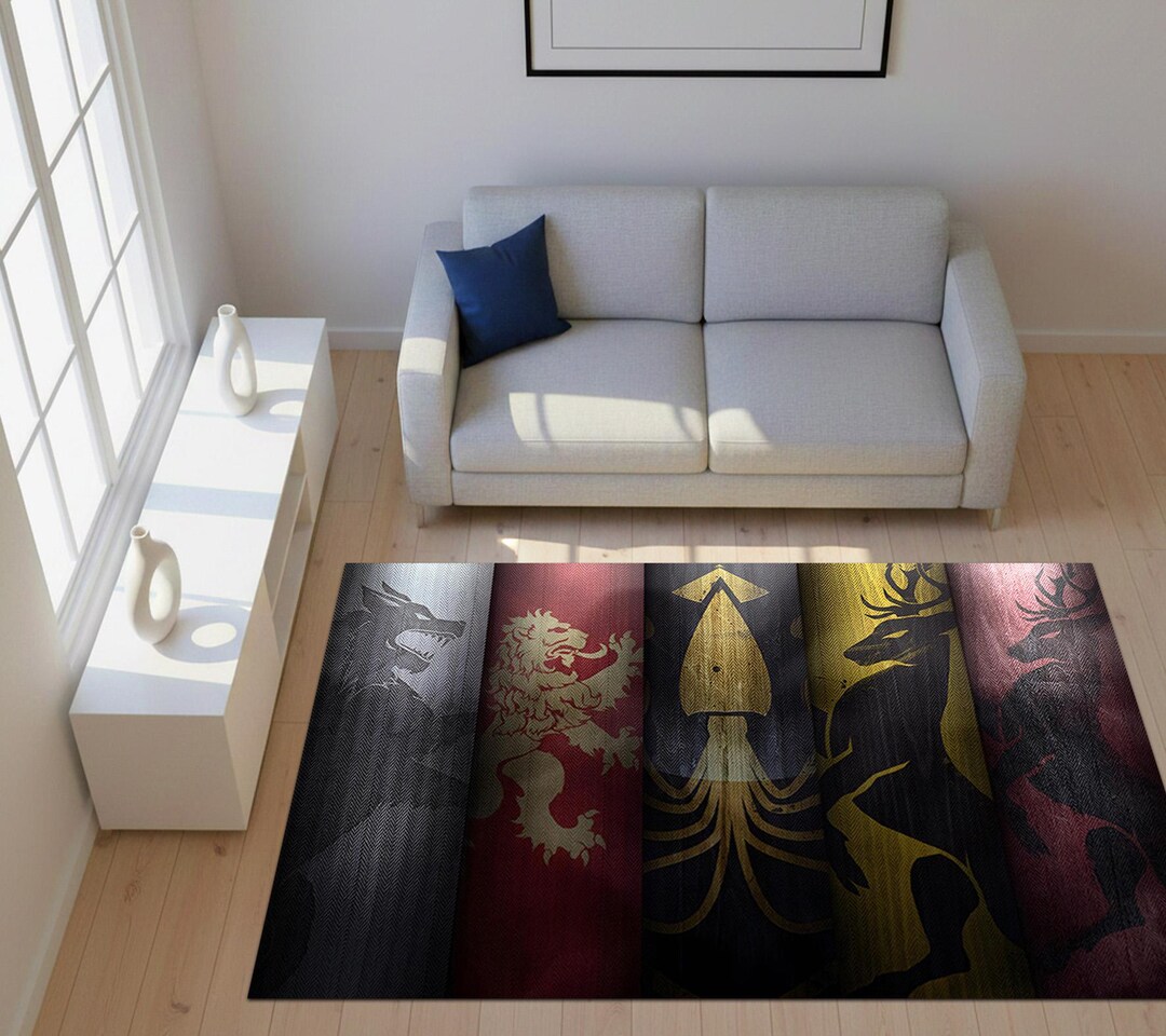 Epic Handmade Rug Epic Kingdom Heraldry Area Rug, Fantasy Dynasty Sigils Carpet, Medieval ...