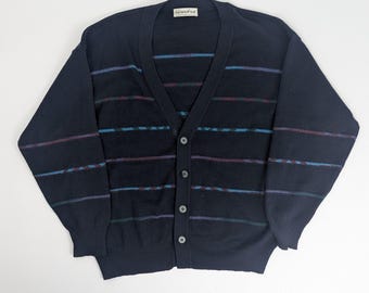 Vintage Breidhof Cardigan - Made In West Germany - Dark Navy - XL