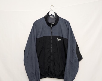 Vintage Reebok Windbreaker Jacket - Men’s Large - Blue/Black