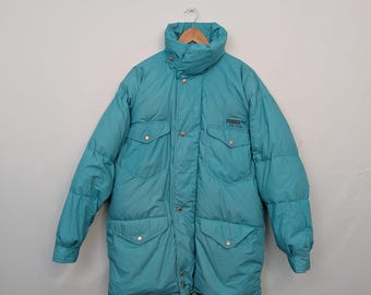 Vintage 80s Puma Goose Down Puffer Jacket - Teal - Men’s Large