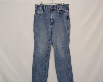 Vintage Wrangler Blue Denim Jeans - 34W 32L - Gerades Bein - 90s Y2K