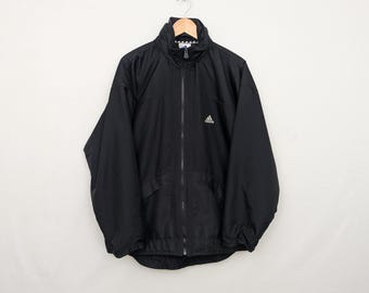 Vintage Y2K Adidas Men's Essentials Track Jacket Size M Black With