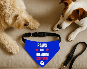 Bandana patriottica per cani – Zampe per la libertà, 250 anni USA - Sciarpa per animali domestici