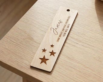 Personalised Wooden Bookmark Teacher Gift Engraved Name Student Class Set UK