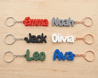 Personalised Name Keychain Custom Bag Tag Kids Party Favour Class Gift UK