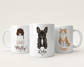 Personalised Pet Portrait Mug Custom Cartoon From Your Photo 11oz Ceramic UK