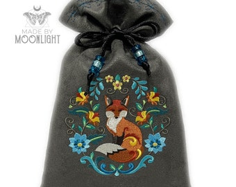 Toy Sack Handmade Drawstring Bag \u2013 Drawstring Backpack Fox On the Go Bag Fox Drawstring Bag Floral PURPLE