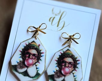 Polymer Clay Christmas Earrings | Elf, Reindeer & Nativity, 18K Gold Plated