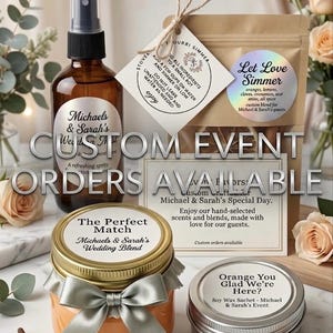 Custom Event Gastgeschenke: Mason Jar Candle, Simmer Packet, Raumschorle, Wachs Beutel