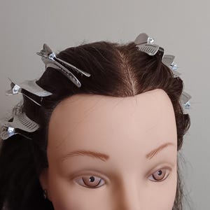 Pinzas para el cabello estilo Marcel Wave vintage de 10 cm (4 pulgadas), estilo años 20, aluminio, juego de 4